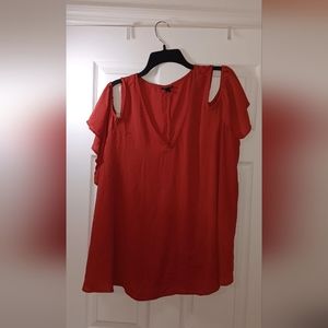 Torrid 2x burnt orange cold shoulder blouse